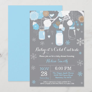 Invitation Bébé son froid à l'extérieur du Baby shower Mason