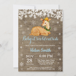 Invitation Bébé son froid dehors Baby shower de cerfs d'hiver