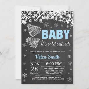 Invitation Bébé son froid dehors Baby shower de garçon d'hive