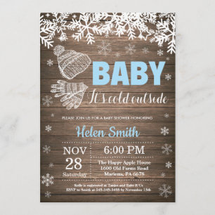 Invitation Bébé son froid dehors Baby shower de garçon d'hive