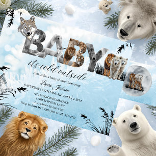 Invitation Bébé son froid en dehors du Baby shower d'animaux 