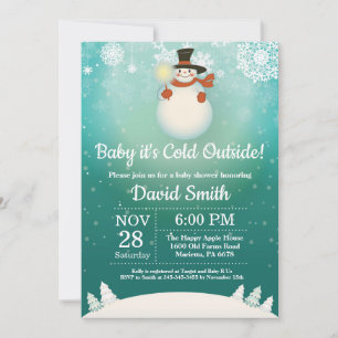 Invitation Bébé son froid en dehors du Baby shower de neige d