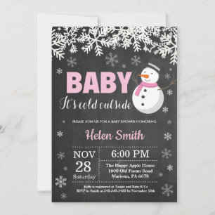 Invitation Bébé son froid en dehors du Baby shower de neigeus