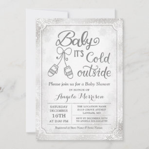 Invitation Bébé son froid en dehors du Baby shower d'hiver de