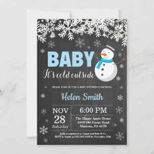 Invitation Bébé son froid en dehors du Baby shower Snowman