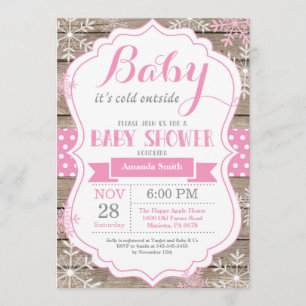 Invitation Bébé Son Froid Hiver Baby Girl Douche
