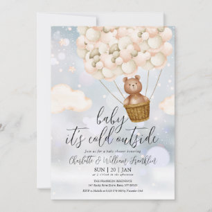 Invitation Bébé Son Ours En Teddy Froid Baby shower d'hiver