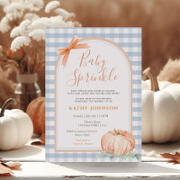 Bébé Sprinkle Bleu En vichy Baby shower Citrouille
