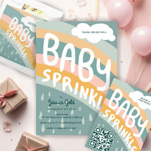 Invitation BÉBÉ SPRINKLE Cute Nuages Rainbow Rain Custom