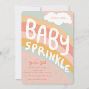 Invitation BÉBÉ SPRINKLE Cute Nuages Rainbow Rain Custom