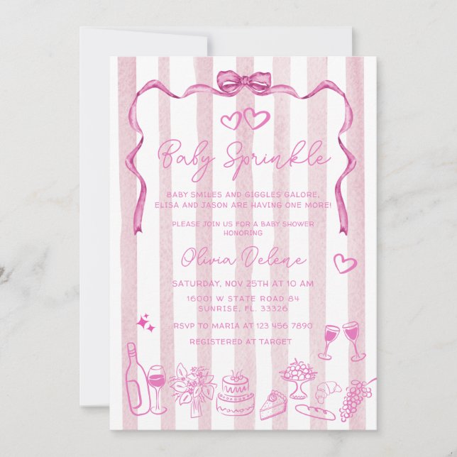 Invitation Bébé Sprinkle Whimsical main tiré Baby shower (Devant)