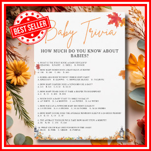 Invitation BÉBÉ TRIVIA & RÉPONSES Baby shower Jeu mignon Ours