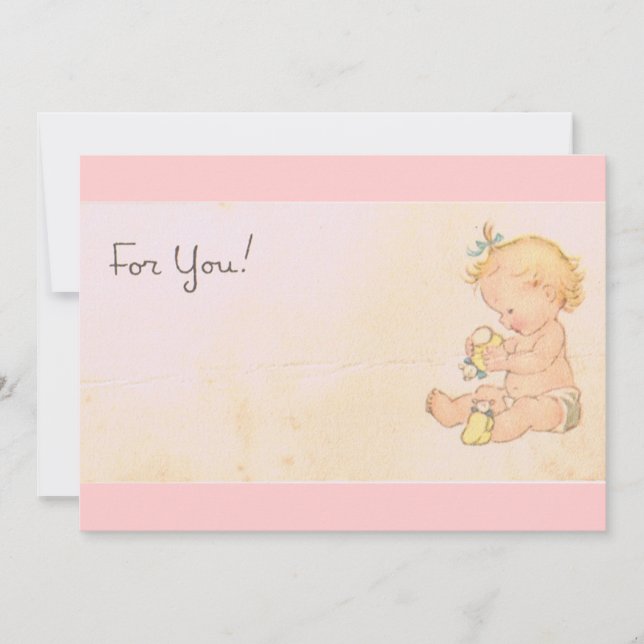 Invitation Bébé vintage (Devant)