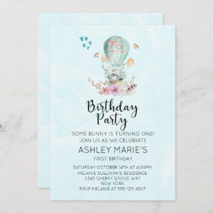 Invitation Bébé Whimsical dans un ballon fête d'anniversaire