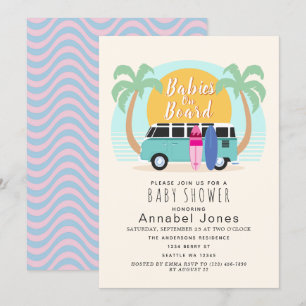 Invitation Bébés à bord du Baby shower Van Twins