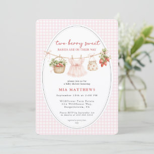Invitation Bébés au goût de baies Jumeaux aux fraises Showe