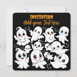 Invitation Bébés Fantômes Humeur d'Halloween Effrayante Migno
