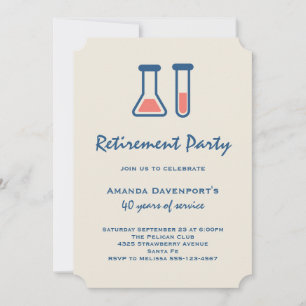 Invitation Bécher et tube de test science de la retraite à th