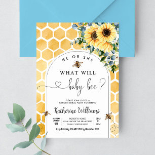 Invitation Bee Baby Honey Bee Genre Reveal