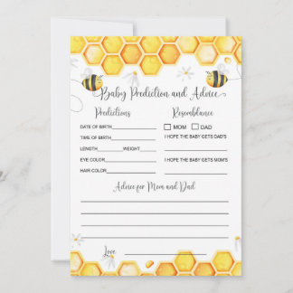 Invitation Bee Baby Prediction and Advice Card