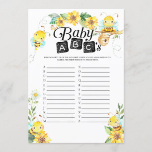 Invitation Bee Baby shower Baby ABC's Game