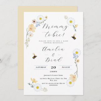 Invitation Bee Baby shower Floral Baby shower Mommy to Bee