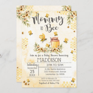 Invitation Bee Baby Shower Invite maman to Bee