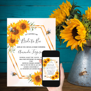 Invitation Bee Bridal douche tournesol bourdonnement abeilles