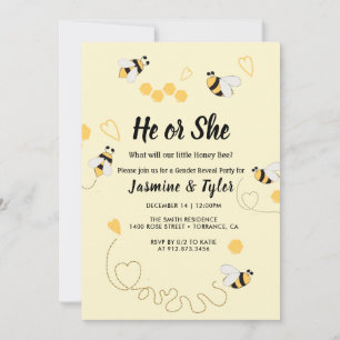Invitation Bee Honey He ou She Genre Reveal