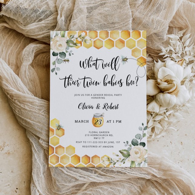 Invitation Bee jumeaux genre révéler l'invitation (Créateur téléchargé)