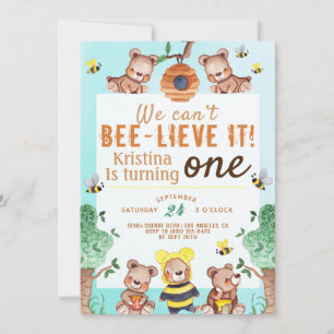 Invitation Bee lieve It Honey Bear Anniversaire