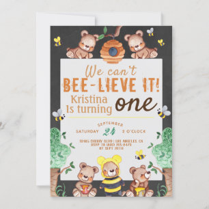 Invitation Bee lieve It Honey Bear Anniversaire