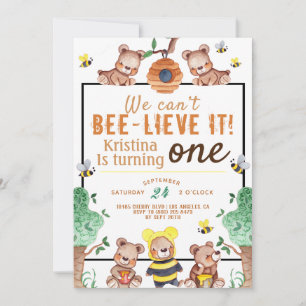 Invitation Bee lieve It Honey Bear Anniversaire