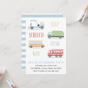 Invitation Beep Screech Woo Kid's anniversaire Party_Mist