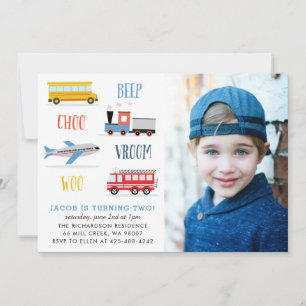 Invitation Beep Vroom woo Fête d'anniversaire de l'avion phot