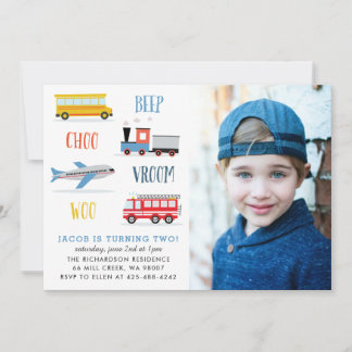 Invitation Beep Vroom woo Fête d'anniversaire de l'avion phot