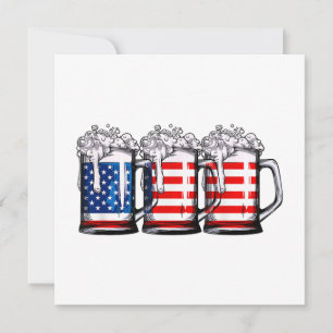 Invitation Beer American Flag 4 juillet Hommes Femmes Merica