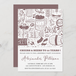Invitation Beer Men Vintage Rustic Drinks 58e anniversaire