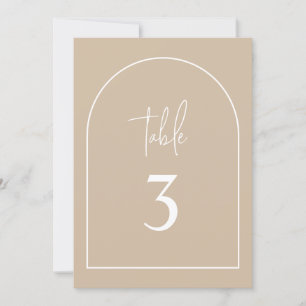 Invitation Beige Arch Minimal Baptism Table Number