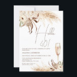 Invitation Beige Brown Boho Floral Verre Bonjour 40 Anniversa<br><div class="desc">Beige Brown Boho Floral Glass Bonjour 40 Anniversaire Invitation Bohème fleurie à l'anniversaire invitation avec deux tons naturels beige et marron arrangements floraux avec l'herbe pampa, et une coupe de champagne. Cette invitation de 40ème anniversaire à thème bohème est entièrement modifiable et peut être utilisée pour n'importe quel âge ou...</div>