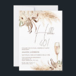 Invitation Beige Brown Boho Floral Verre Bonjour 40 Anniversa<br><div class="desc">Beige Brown Boho Floral Glass Bonjour 40 Anniversaire Invitation Bohème fleurie à l'anniversaire invitation avec deux tons naturels beige et marron arrangements floraux avec l'herbe pampa, et une coupe de champagne. Cette invitation de 40ème anniversaire à thème bohème est entièrement modifiable et peut être utilisée pour n'importe quel âge ou...</div>