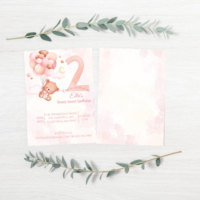 Invitation beige douce Boho rose arc-en-ciel (Créateur téléchargé)