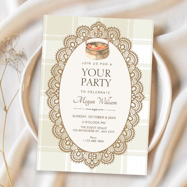 Invitation Beige élégant  (Créateur téléchargé)