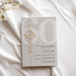 Invitation Beige minimaliste Soixante 60e anniversaire<br><div class="desc">Cette minimaliste typographie 60ème anniversaire invitation est parfait pour une fête d'anniversaire moderne. Personnalisable dans n'importe quelle couleur. Gardez le design minimal et élégant, en l'état, ou personnalisez-le en ajoutant vos propres graphiques et artwork. Pour une personnalisation plus avancée de cette conception, par exemple la modification de la disposition, de...</div>