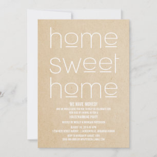 Invitation Beige moderne Sweet Home Fête de chauffage