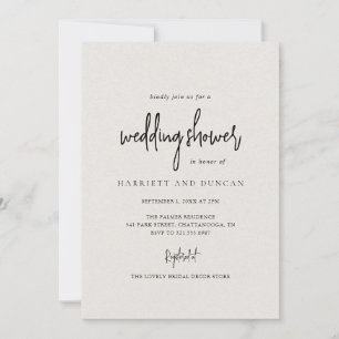 Invitation Beige neutre intemporel Elégant Mariage Douche