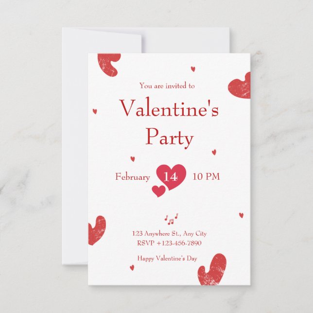 Invitation Beige rose minimaliste esthétique Saint Valentin (Devant)