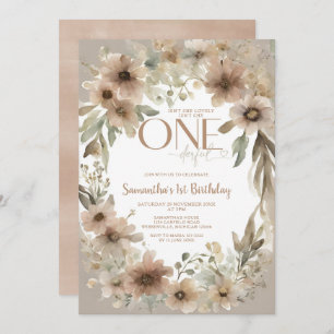 Invitation Beige Rustic Floral n'est pas elle magnifique anni