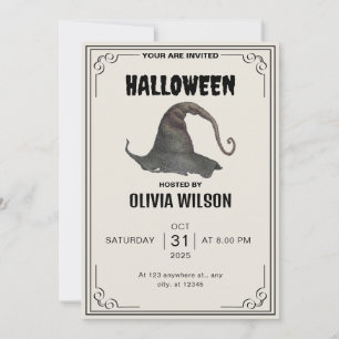 Invitation Beige Vintage Halloween
