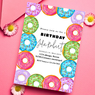 Invitation beignes modernes cuire de la crème colorée ANNIVER